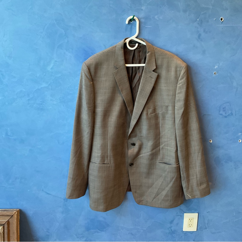 Lauren By Ralph Lauren Black Label Gray 100% Wool Sport Coat Blazer Sz 50l